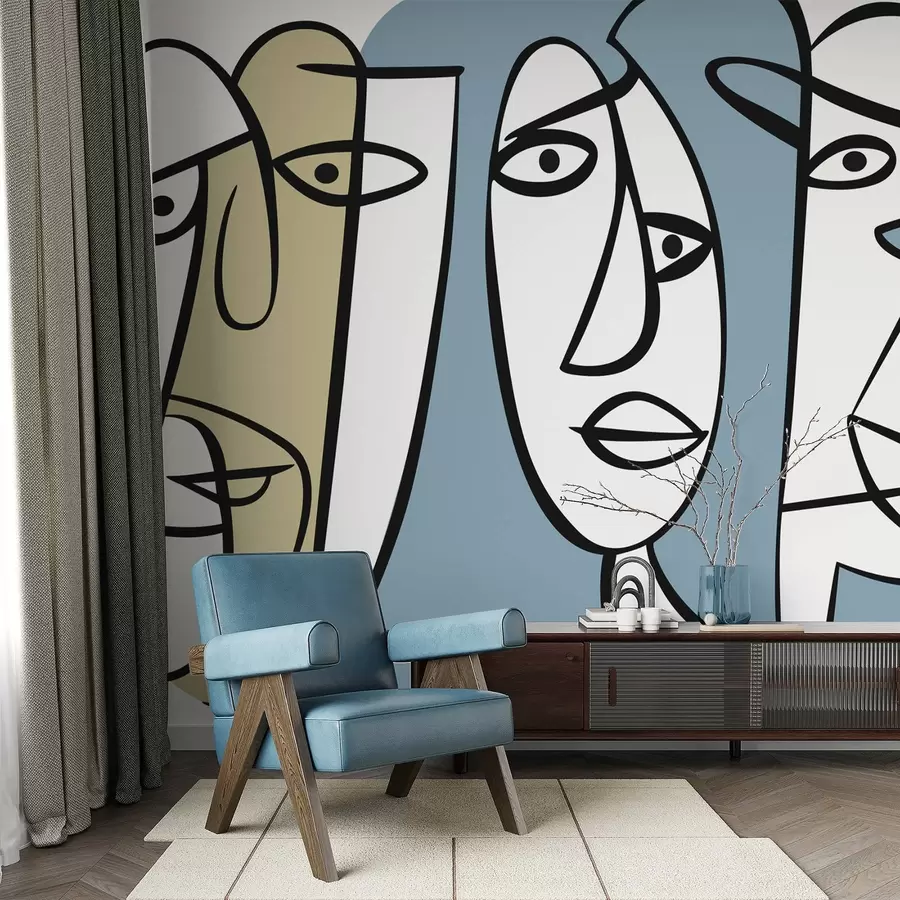 murales de pared Caras abstractas w05504v1