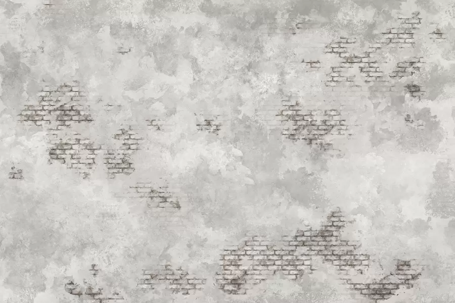murales de pared Textura de yeso desgastado con fragmentos de ladrillo visto w05161