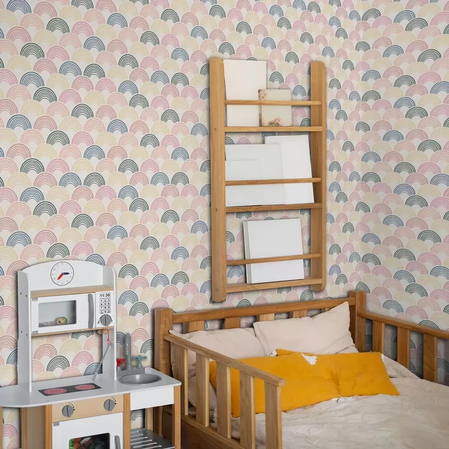 murales de pared Arcos multicolores en un patrón repetitivo a01164