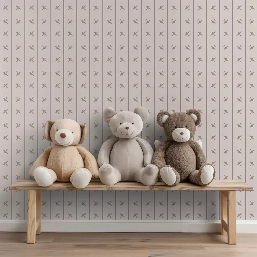 murales de pared Aviones con un diseño a rayas en tonos beige a01169v1