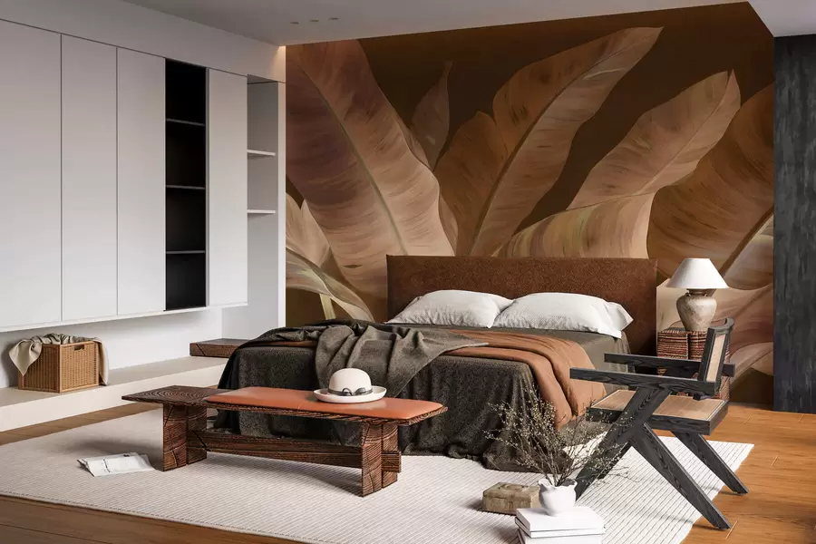 murales de pared Hojas grandes de plátano w05499v2