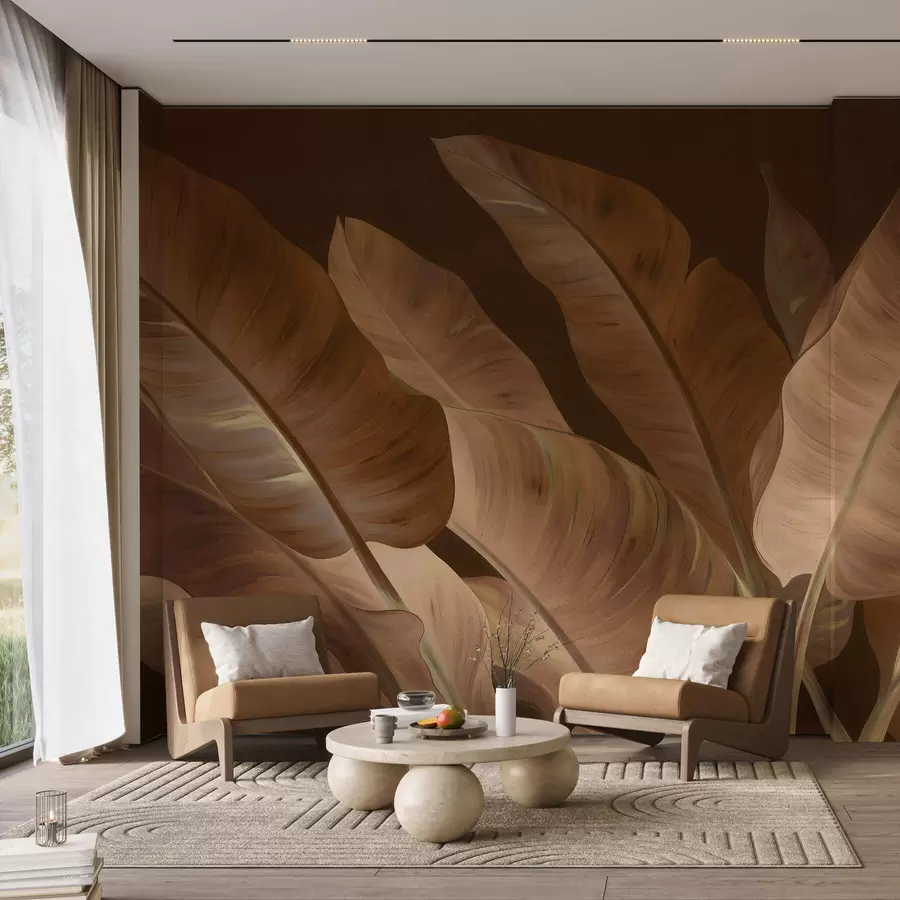murales de pared Hojas grandes de plátano w05499v2