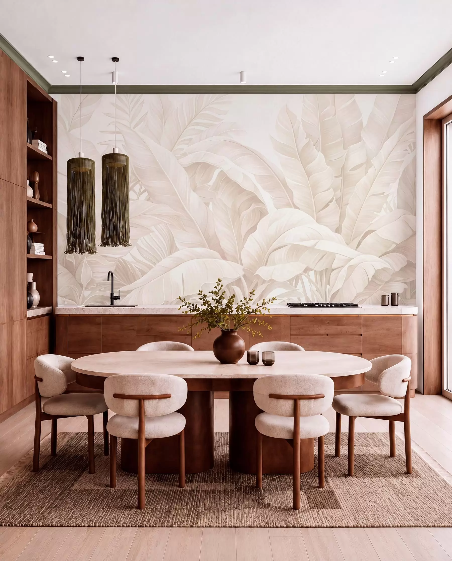murales de pared Hojas tropicales vintage w05518