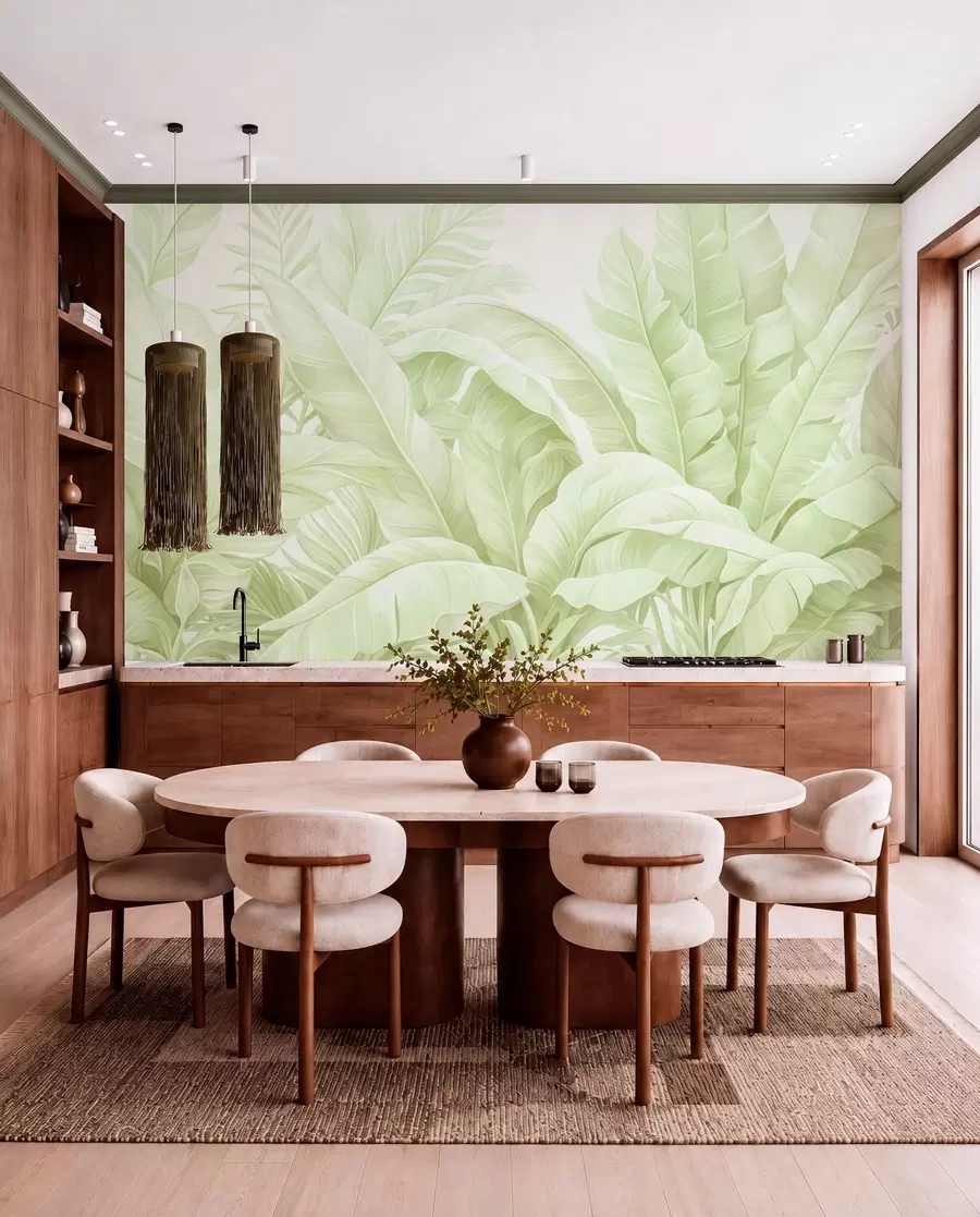 murales de pared Hojas tropicales vintage w05518v1