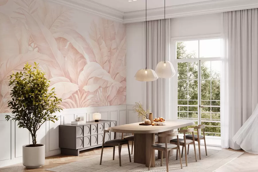 murales de pared Hojas tropicales vintage w05518v2