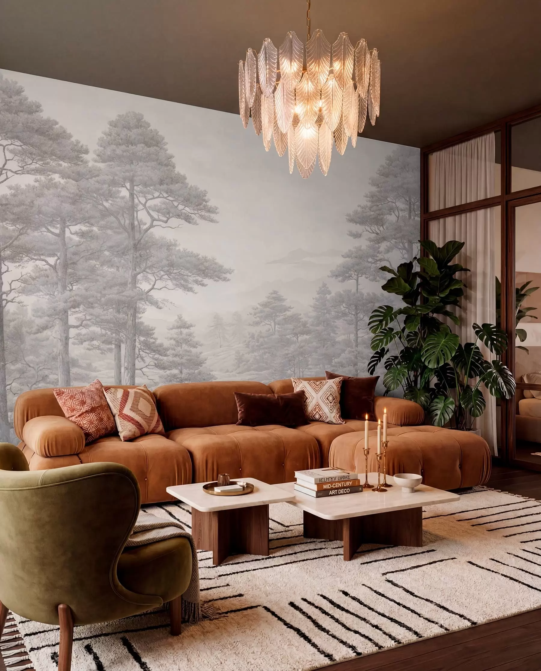 murales de pared Grabado del bosque w05524