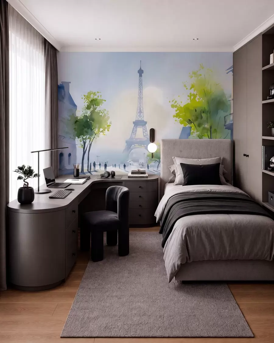 murales de pared París, un paisaje urbano en acuarela pintado «à la prima» w05566
