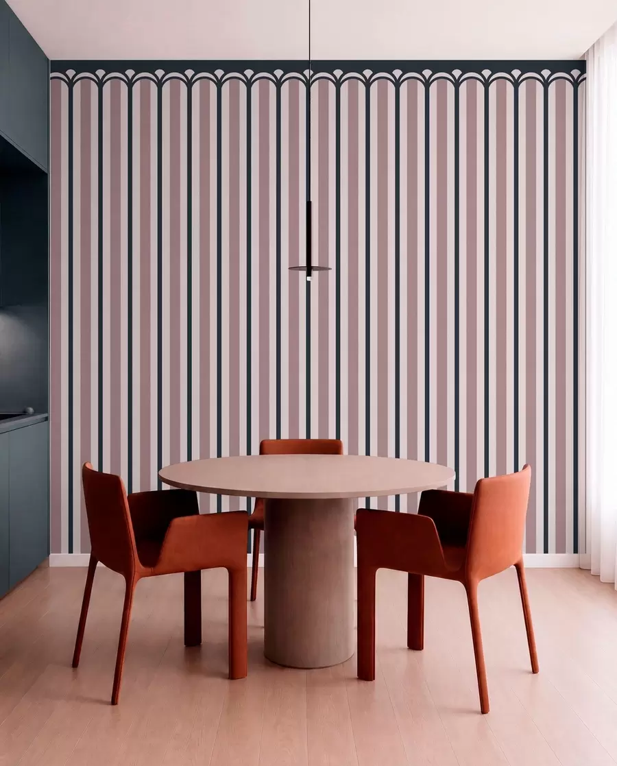 murales de pared Adorno vertical en tonos rosas y grises w05610v1