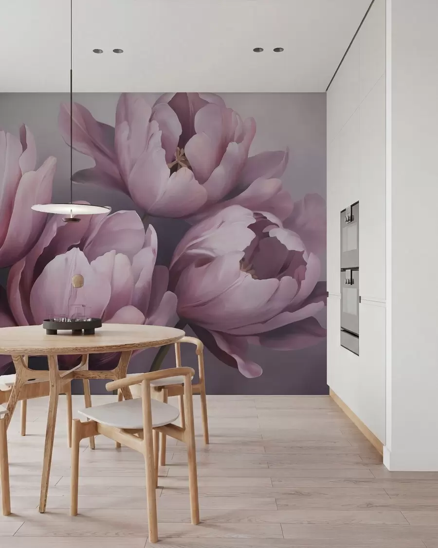 murales de pared Cuadro abstracto con motivos de tulipanes w05593