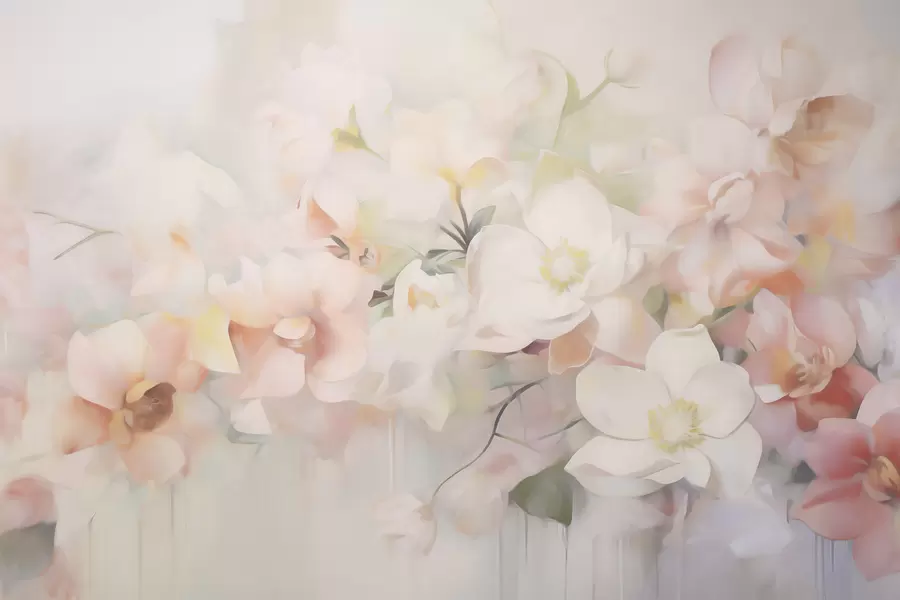 murales de pared Delicadas flores abstractas, imitación de una pintura w05594