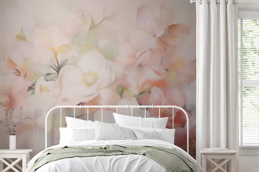 murales de pared Delicadas flores abstractas, imitación de una pintura w05594