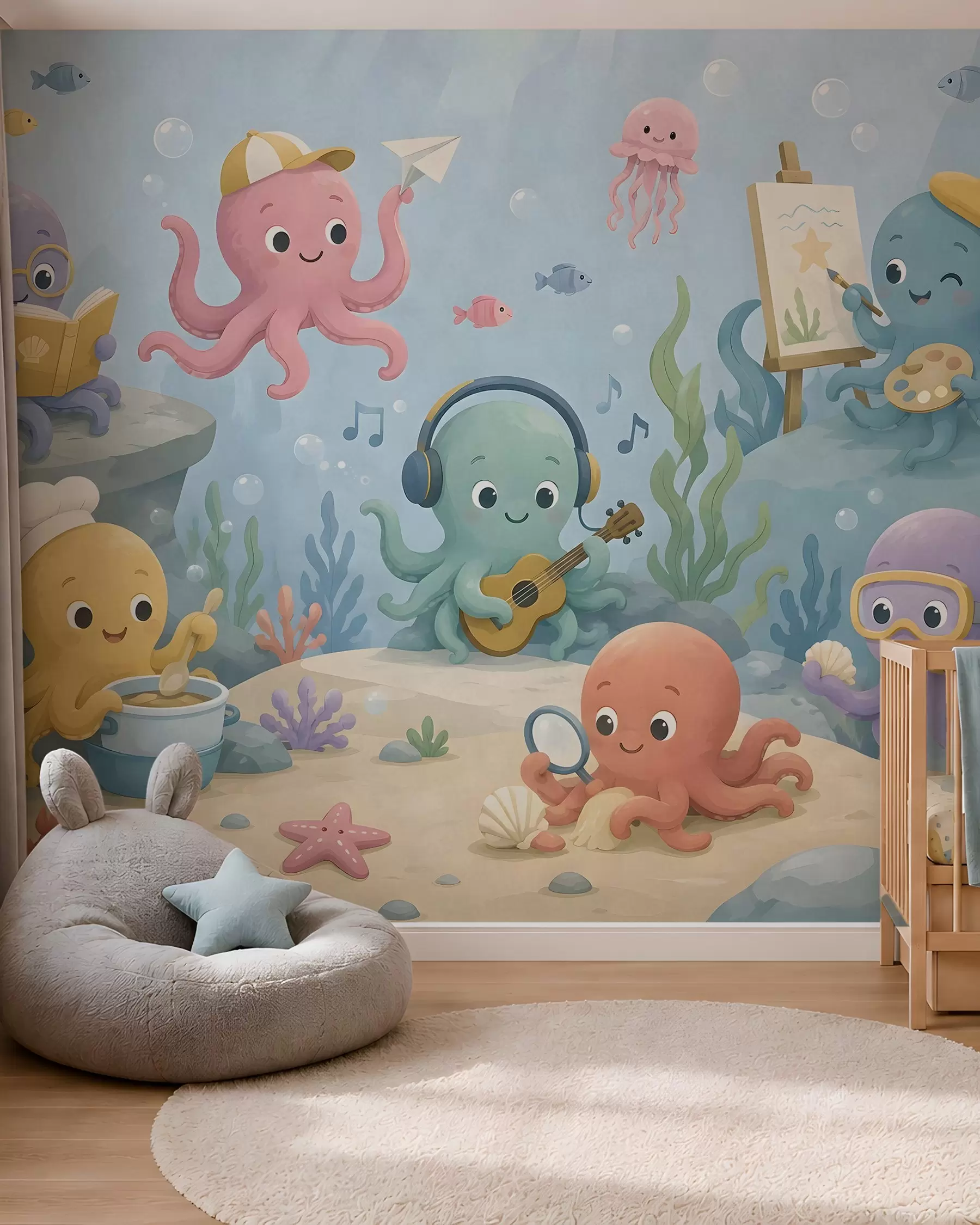 murales de pared Club de pulpos creativos w05568