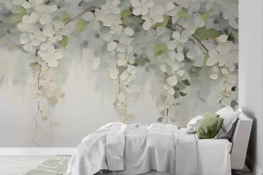 murales de pared Cuadro abstracto con flores colgantes w05641