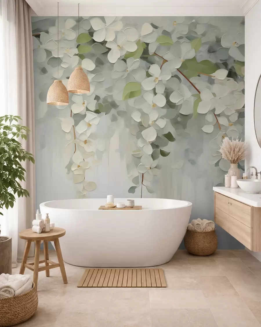 murales de pared Cuadro abstracto con flores colgantes w05641