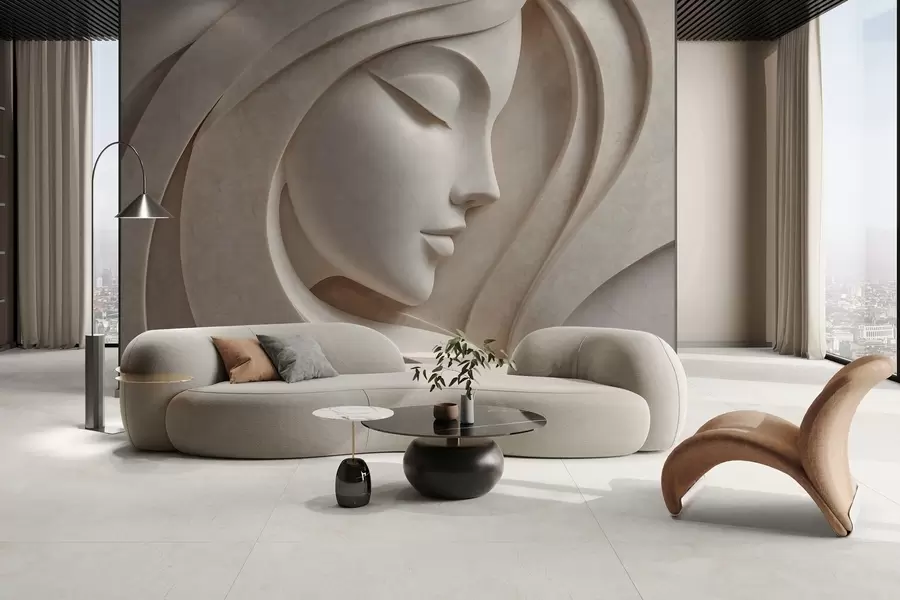 murales de pared Un perfil femenino en bajorrelieve w05569