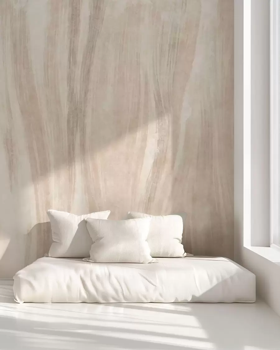 murales de pared Textura abstracta ligera con suaves transiciones verticales en tonos cremosos w05686