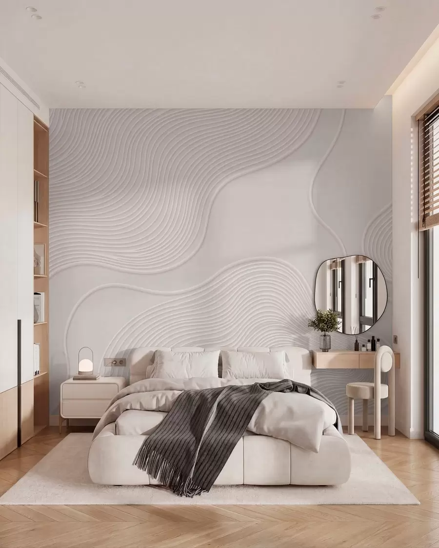 murales de pared Relieve abstracto con líneas onduladas y fluidas w05689