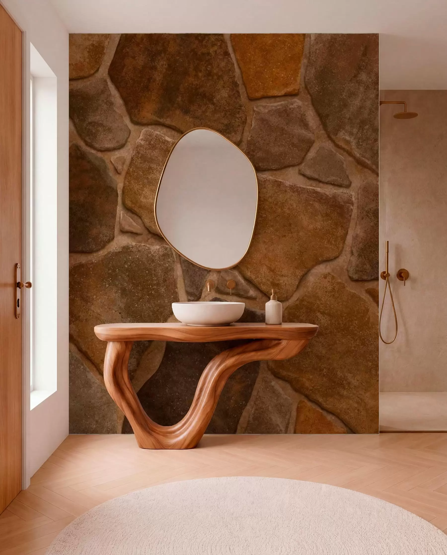 murales de pared Textura de mampostería de piedra natural con formas irregulares w05690