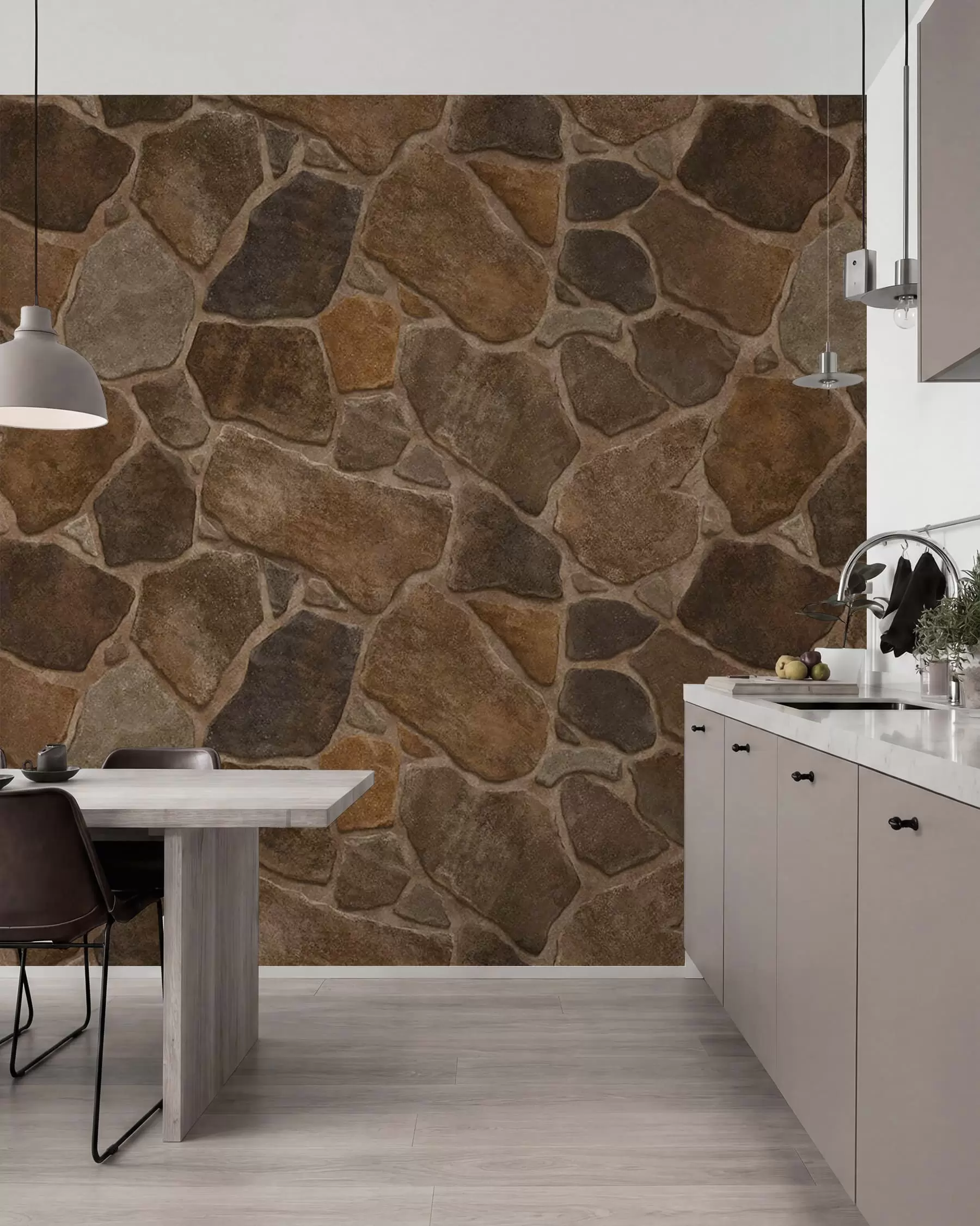 murales de pared Motivo de piedra natural en tonos cálidos w05691