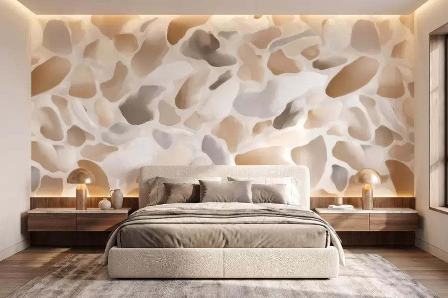 murales de pared Textura abstracta de terrazo natural en tonos claros w09933