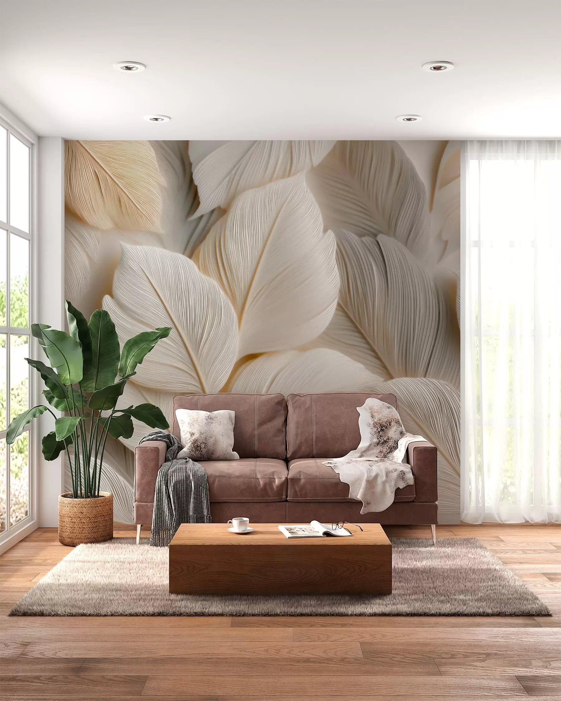 murales de pared Hojas puntiagudas w05747
