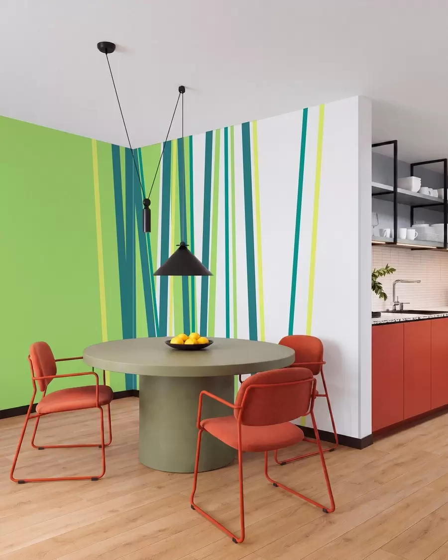 murales de pared una raya abstracta y llamativa w05749