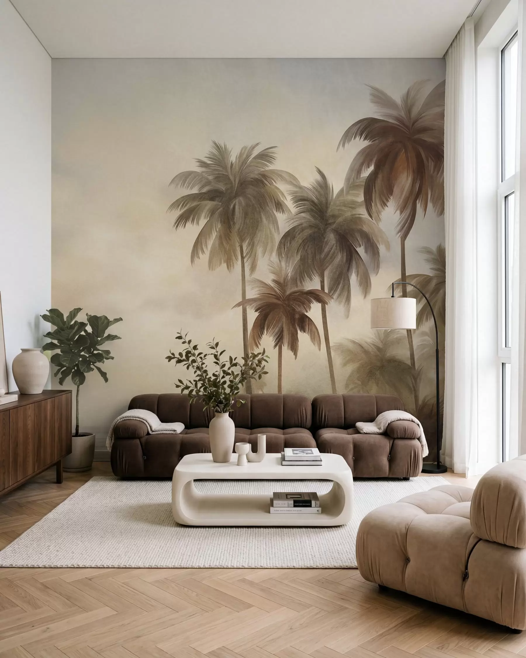 murales de pared Palmera en sepia w09938
