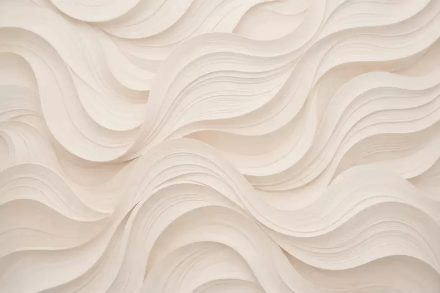 murales de pared Olas abstractas de color beige en estilo 3D w09957