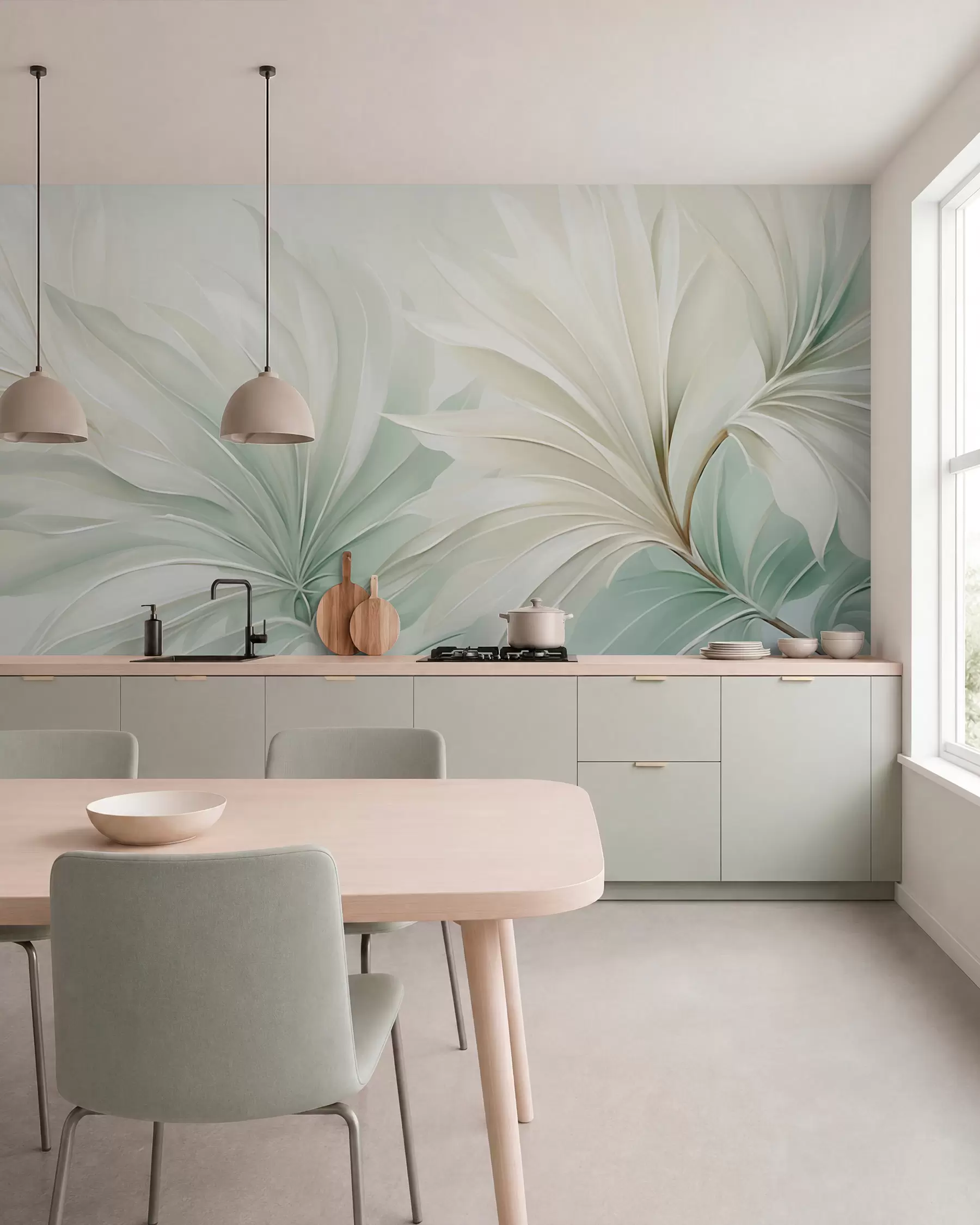 murales de pared Hojas tropicales puntiagudas w05792