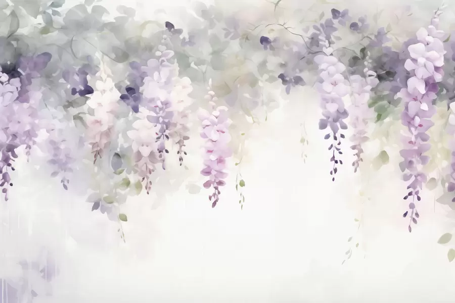 murales de pared Flores de glicinia caídas w05795