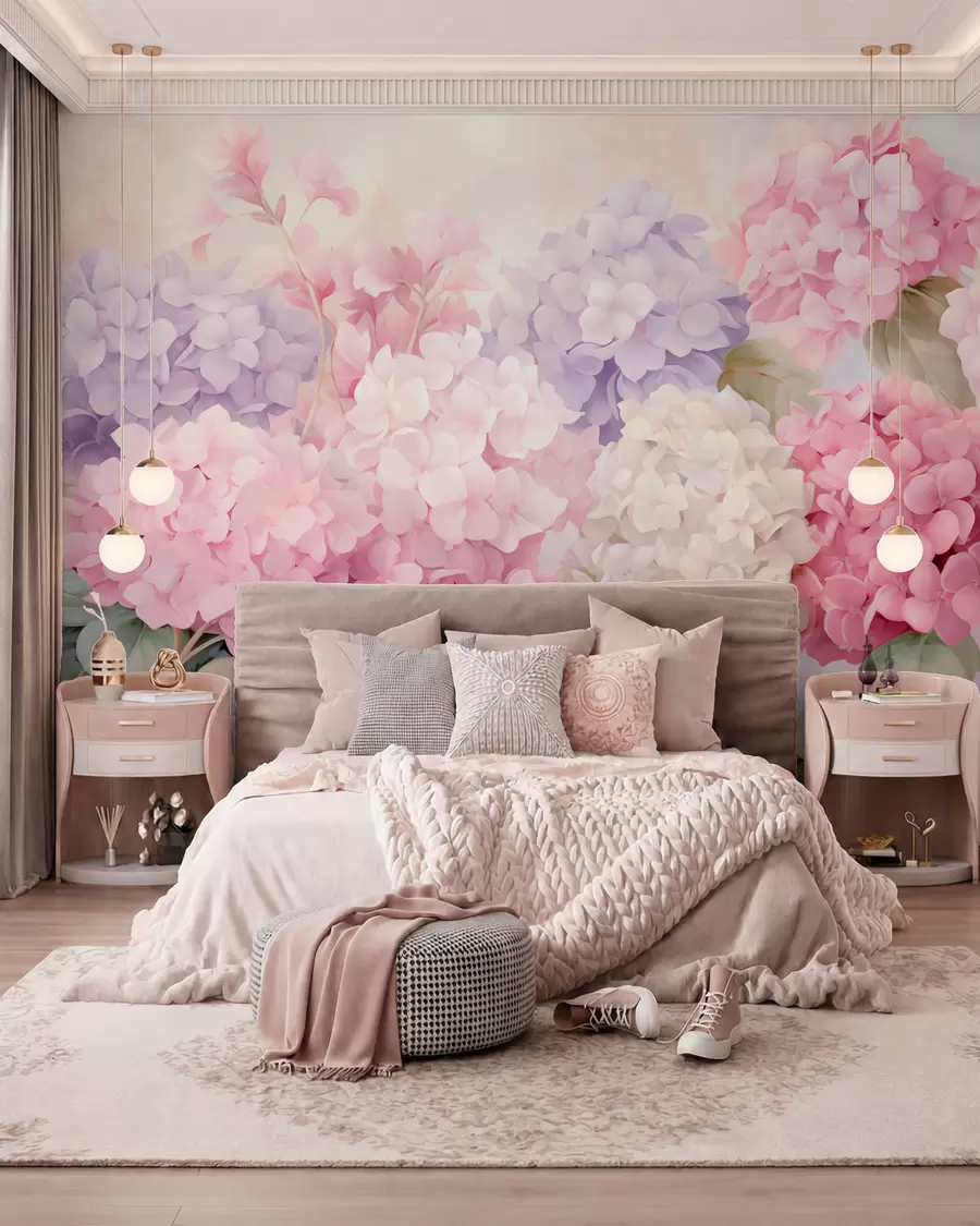 murales de pared Flores de hortensia w05796