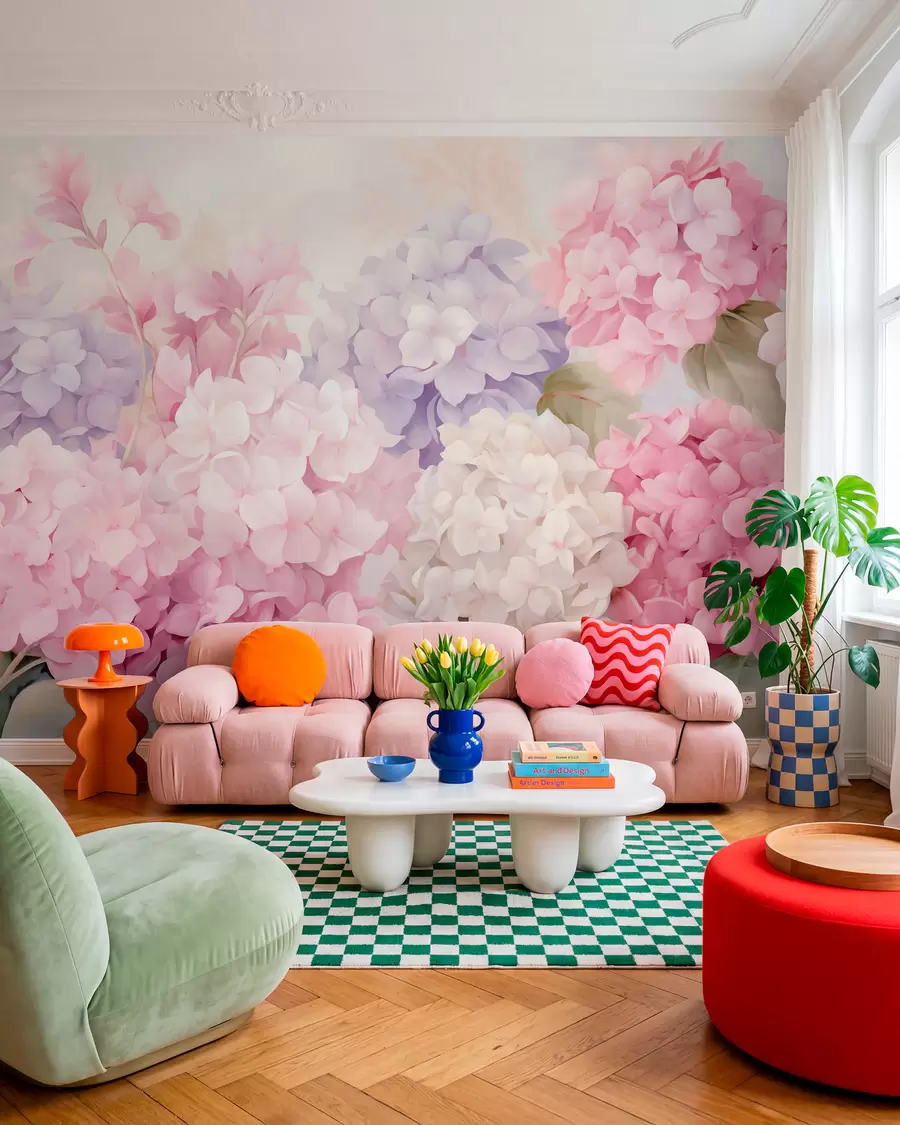 murales de pared Flores de hortensia w05796