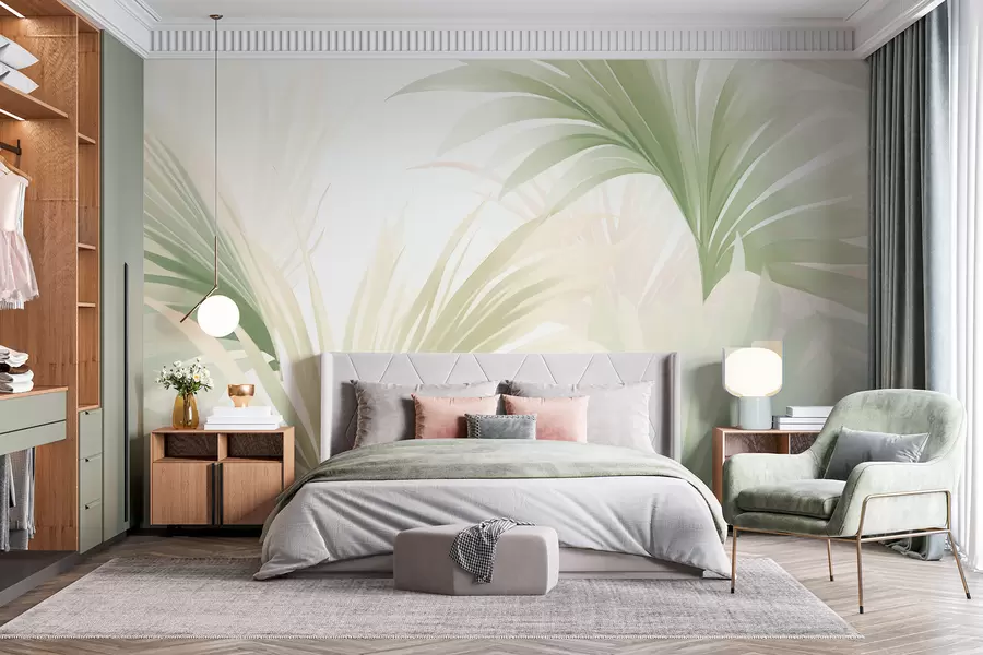 murales de pared Hojas de palma w05801