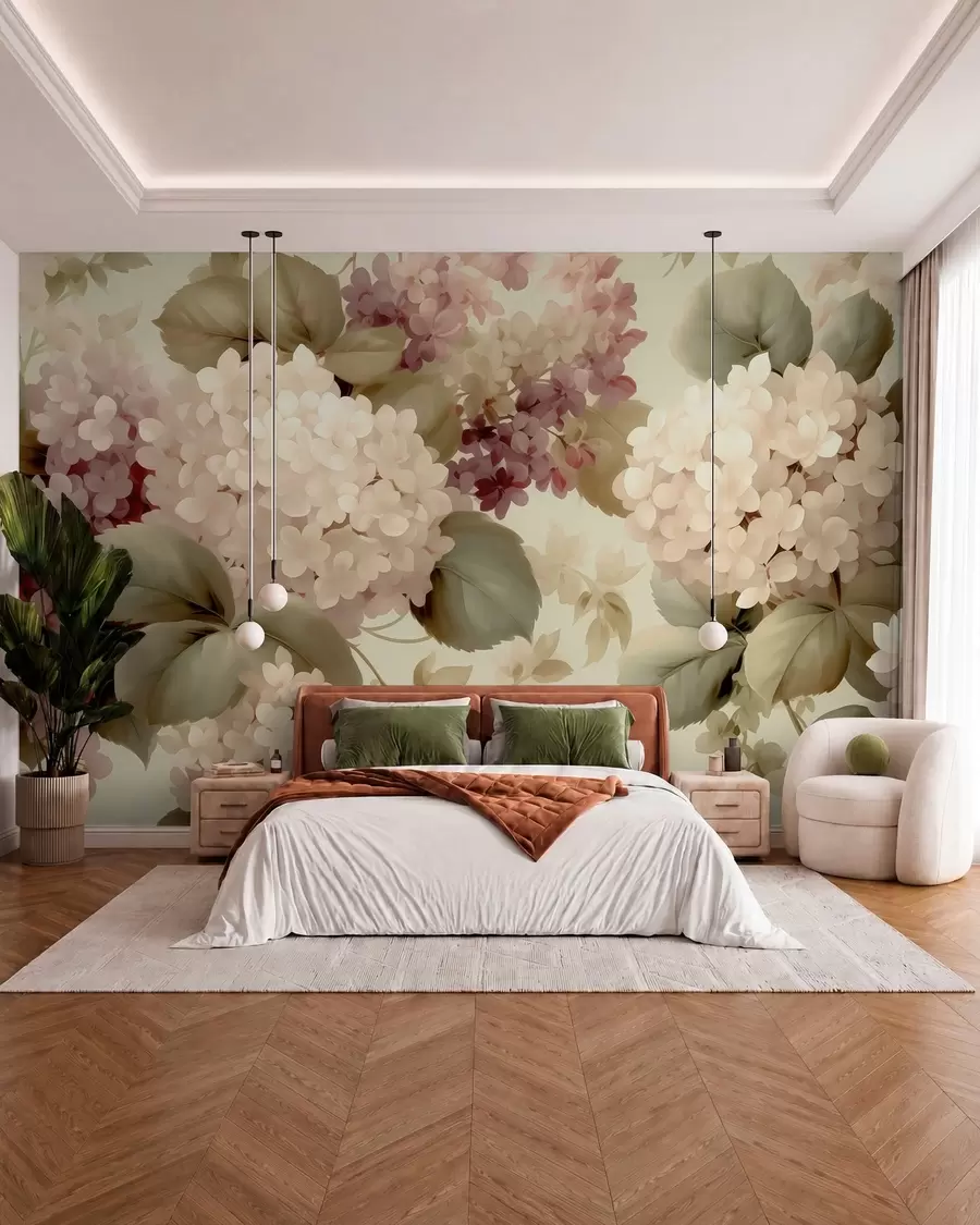 murales de pared Flores de hortensia w05436