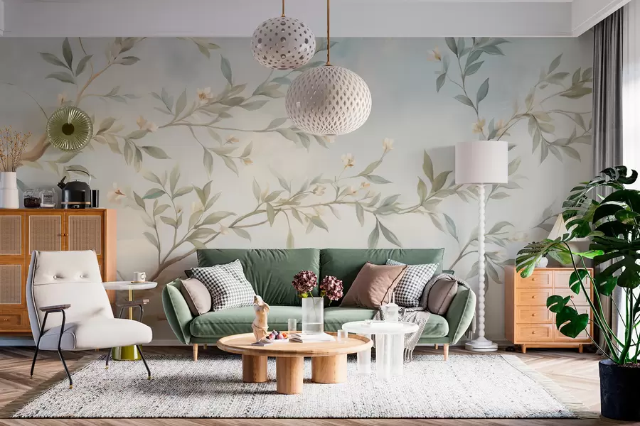 murales de pared Una rama con flores w05677