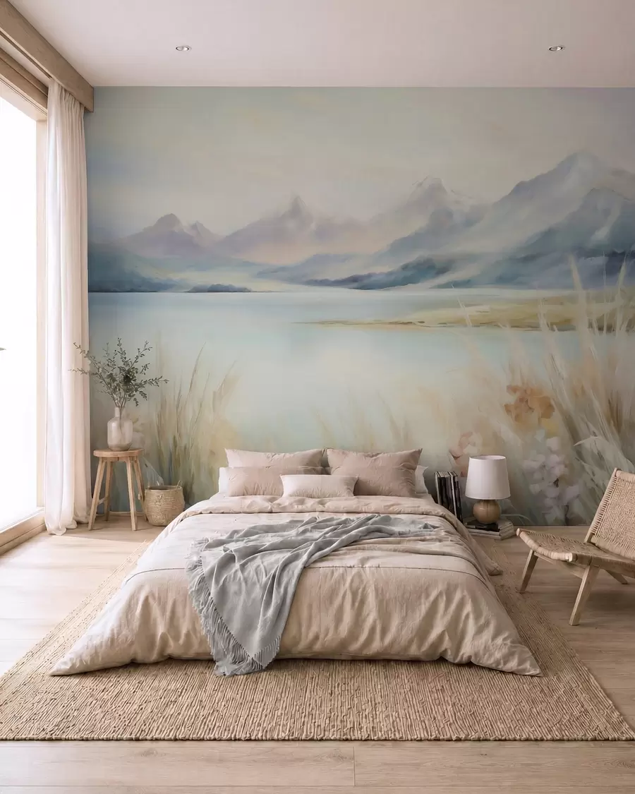 murales de pared Lago y montañas w05824