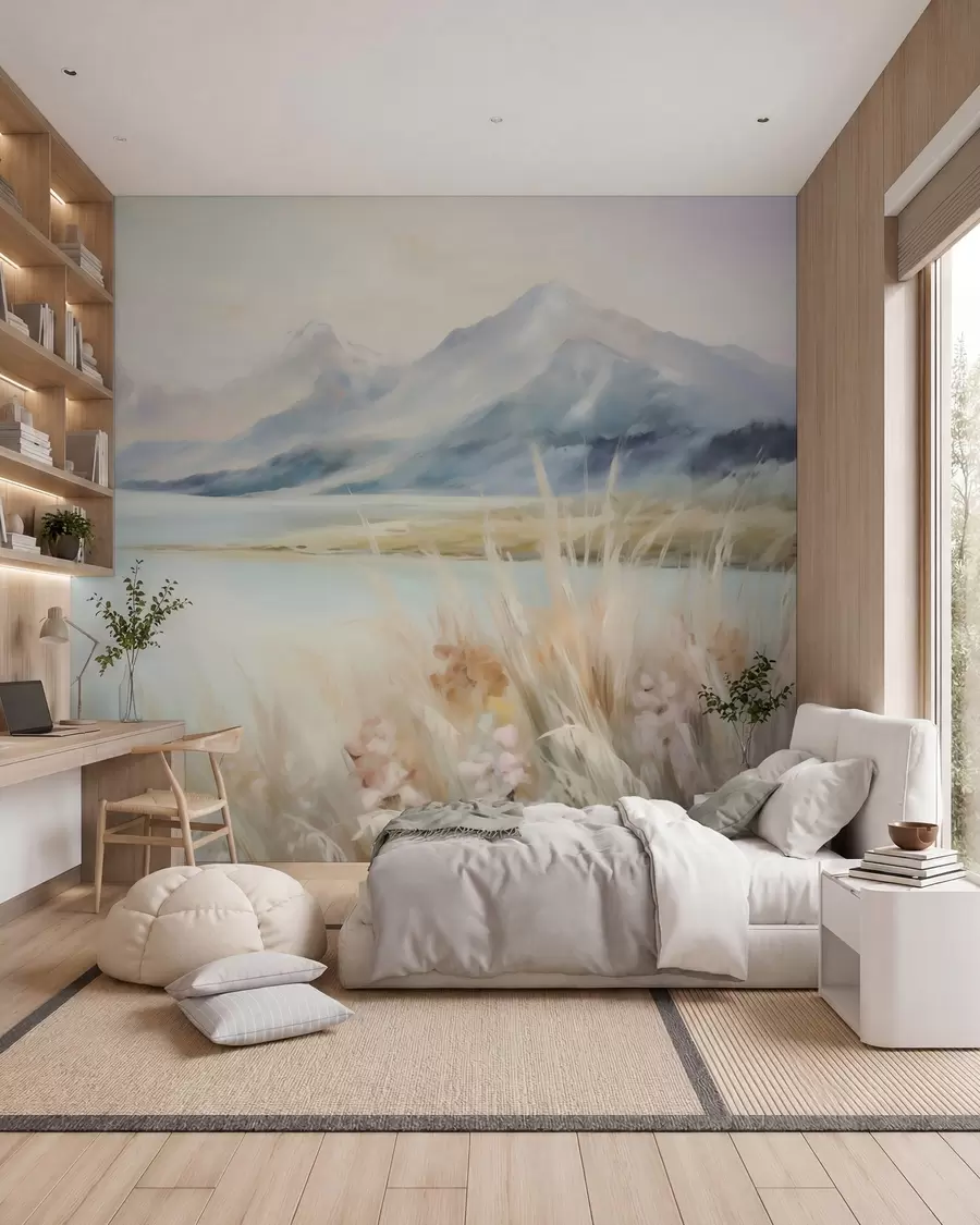 murales de pared Lago y montañas w05824