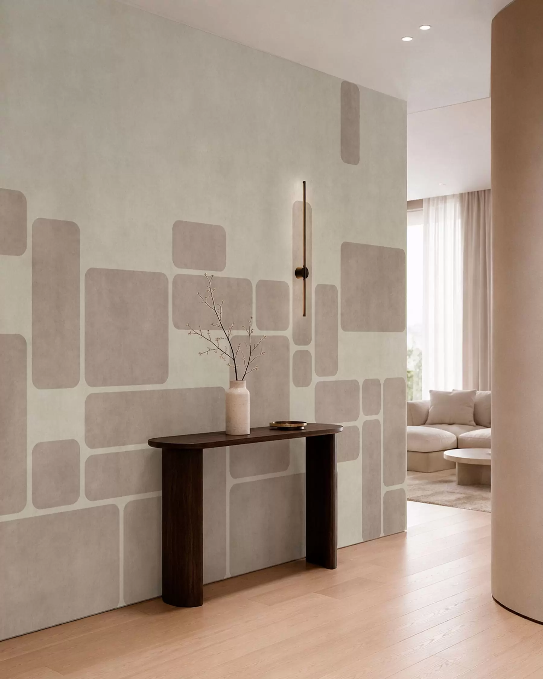 murales de pared Motivo geométrico con rectángulos redondeados w05141