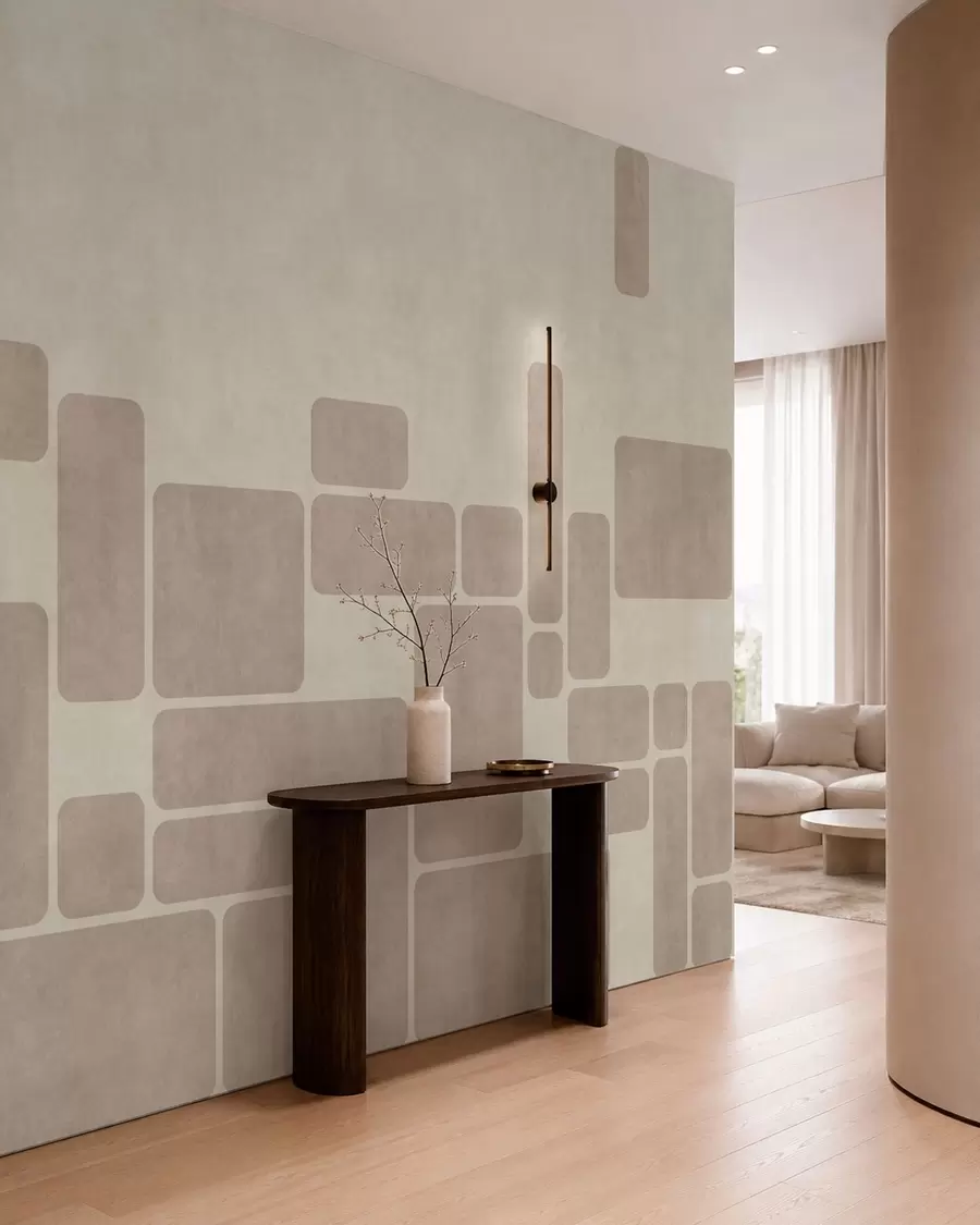murales de pared Motivo geométrico con rectángulos redondeados w05141