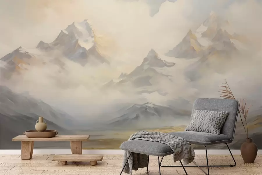 murales de pared Paisaje de montaña imitación de pintura w05873
