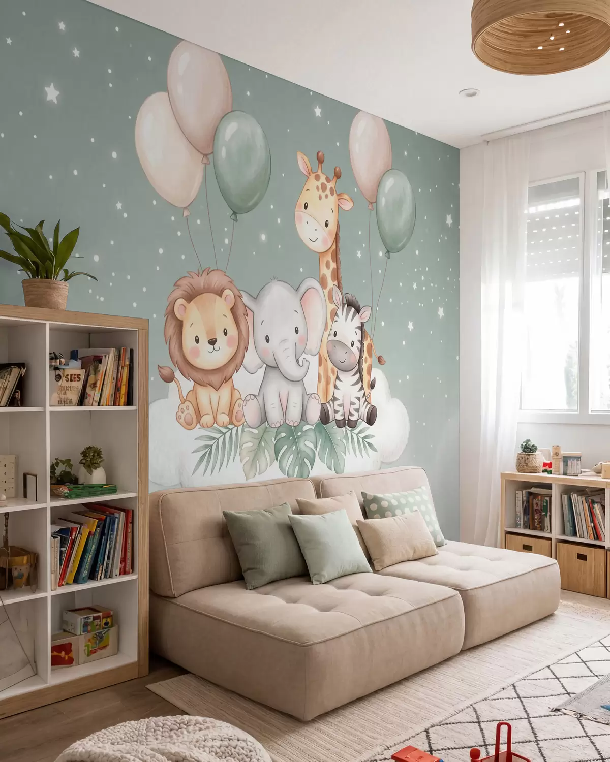 murales de pared Safari entre nubes w10004