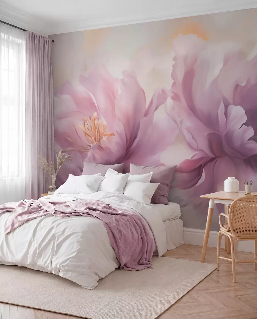 murales de pared Grandes flores de peonía w05797