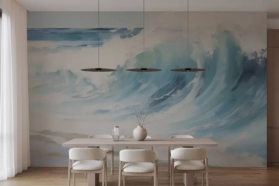 murales de pared Olas, imitación de una pintura w05899