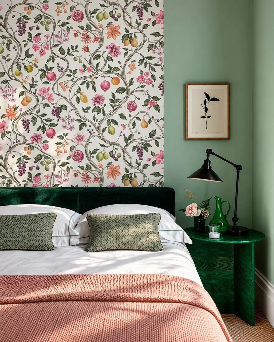 murales de pared Motivo floral y frutal con ramas entrelazadas w05862v1