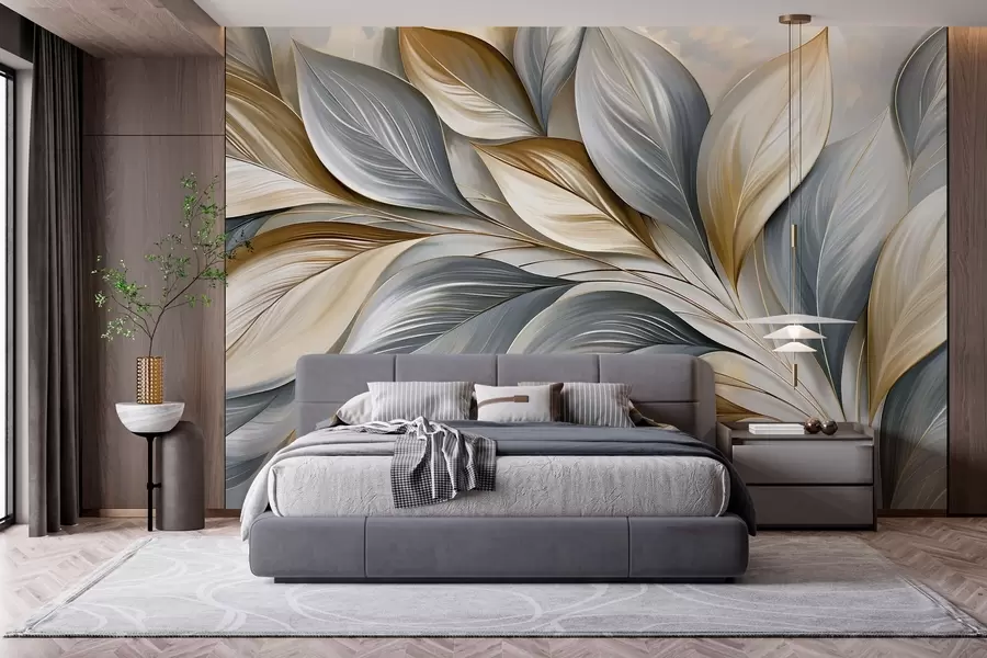 murales de pared Hojas curvadas de alta calidad con un estilo pintoresco w10076