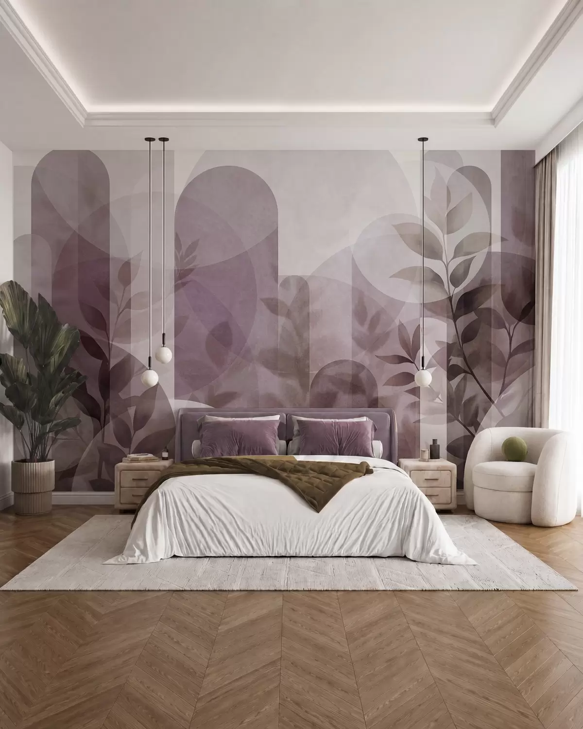 murales de pared Arcos suaves · Rosa w10088v2