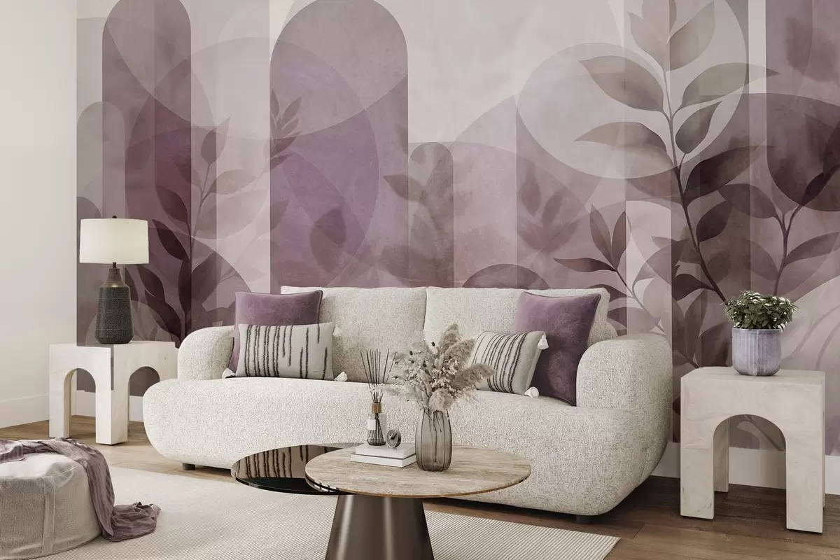 murales de pared Arcos suaves · Rosa w10088v2