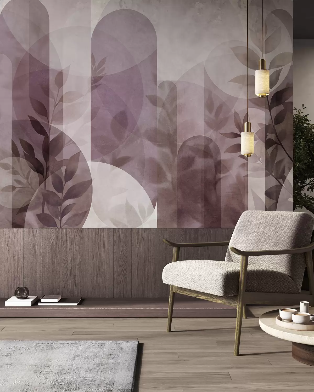 murales de pared Arcos suaves · Rosa w10088v2