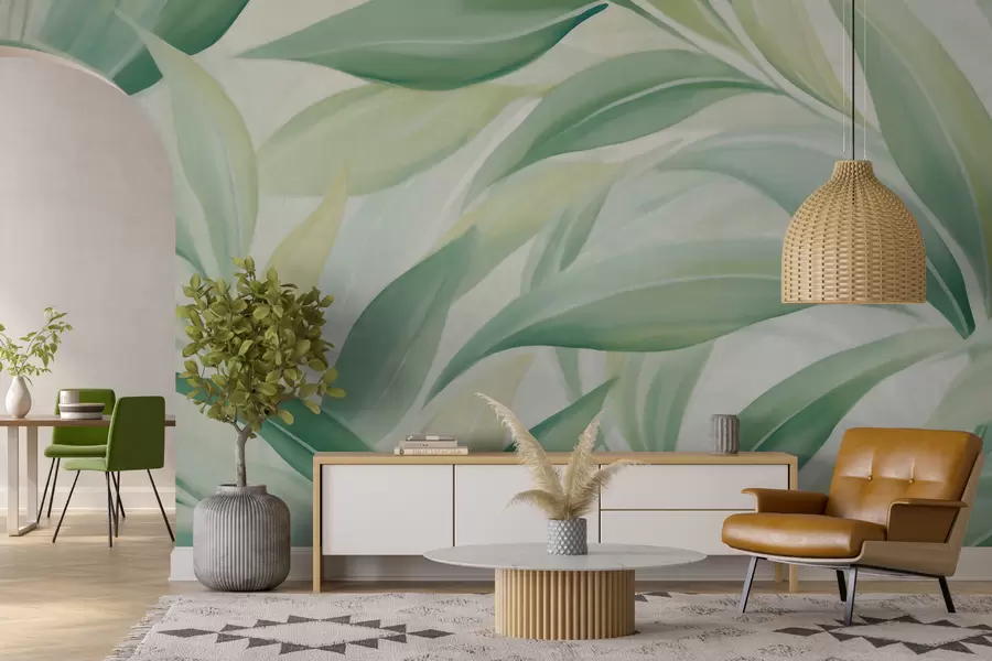 murales de pared Hojas de palmera puntiagudas w05977