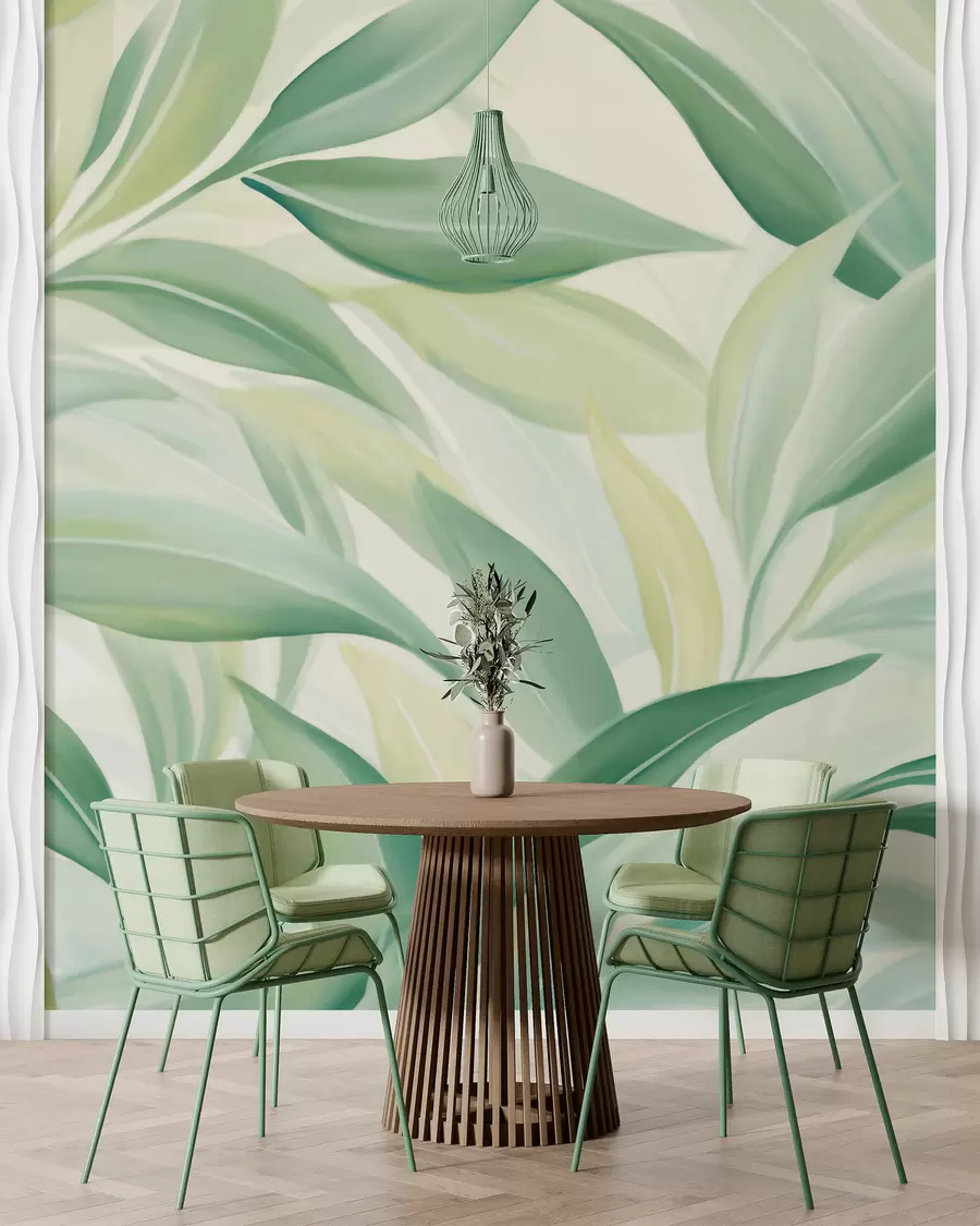 murales de pared Hojas de palmera puntiagudas w05977